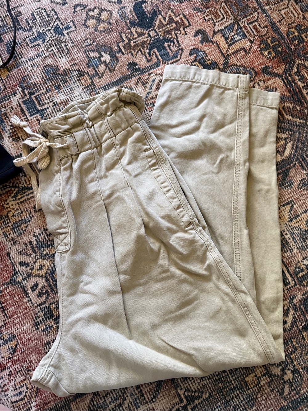 Free People woman’s Drawstring Chinos in Light Tan